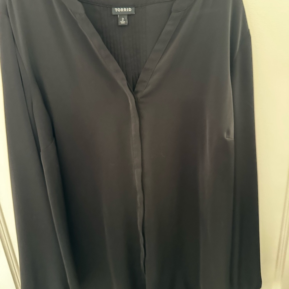 Torrid Classic Black V-Neck Blouse